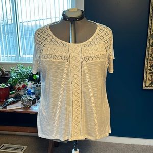 NWOT Cato Cream Lace Shirt in 18/20W